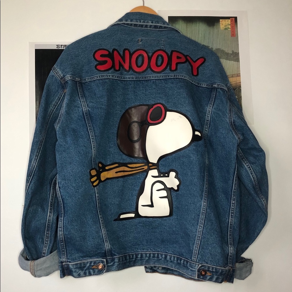 Vintage Snoopy Oversized Denim Jacket